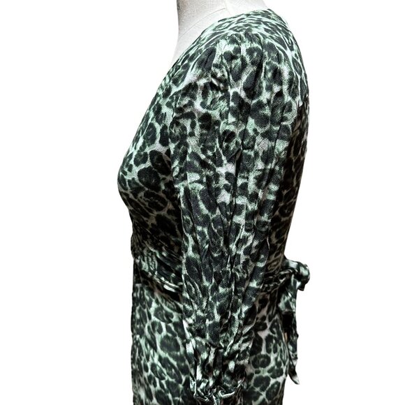 Whistles Smocked Midi Leopard Print Dress - Picture 5 of 8